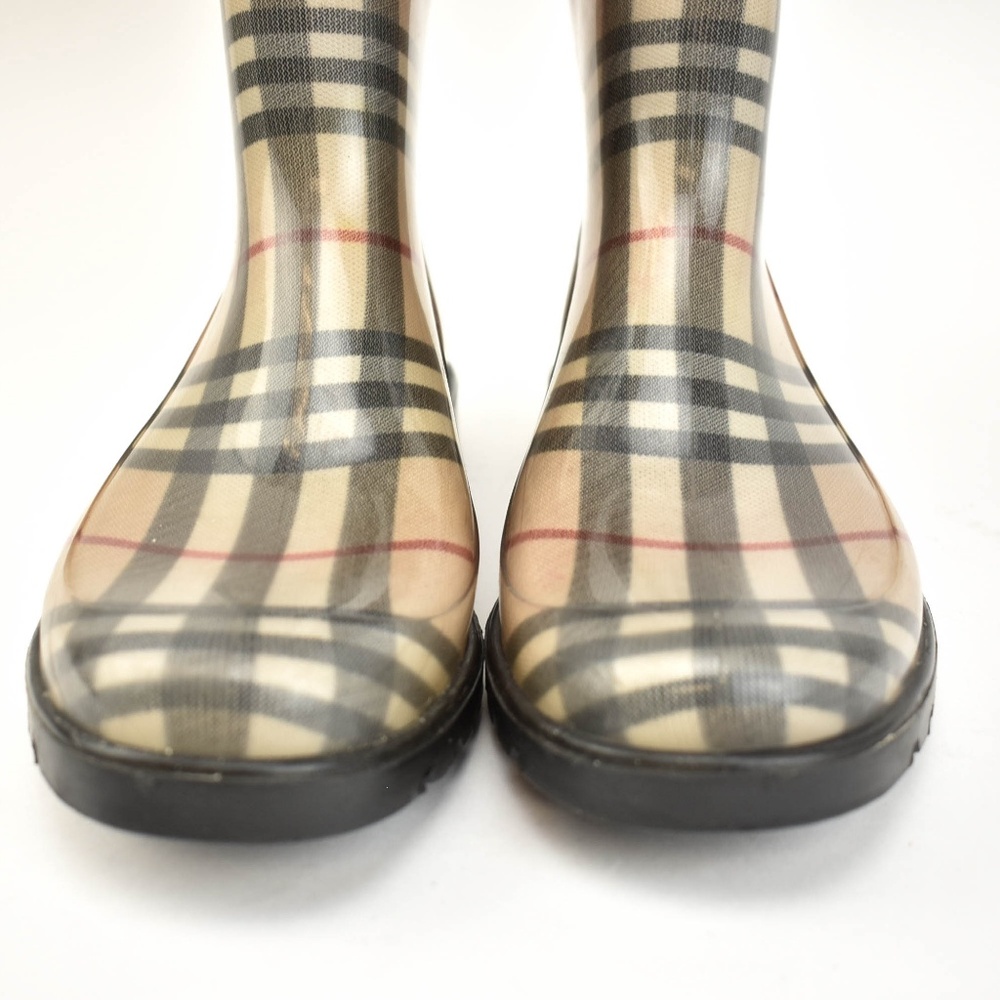 BURBERRY: Beige "Nova Check" Rain Boots - Picture 3 of 8